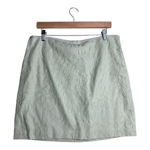 Loft Floral Lace‎ Lined Short Skirt size 12 Green